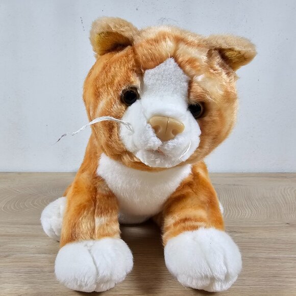 K&M International Orange Tabby Cat Plush Stuffed Toy Realistic Vintage 2005 11" - Picture 3 of 10